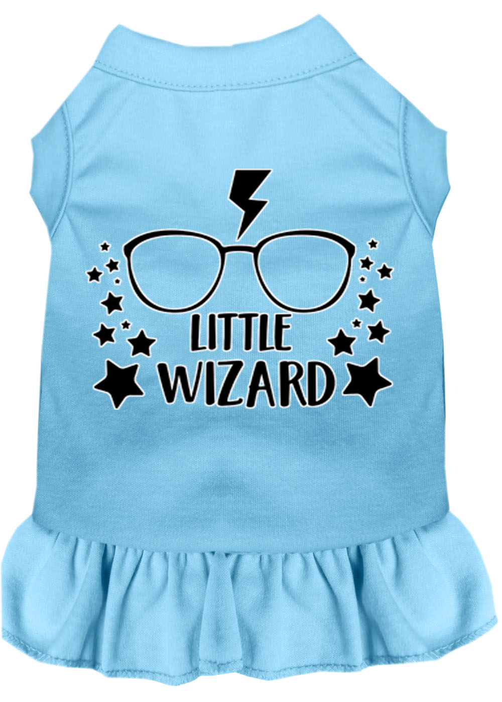 Little Wizard Screen Print Dog Dress Baby Blue XXL